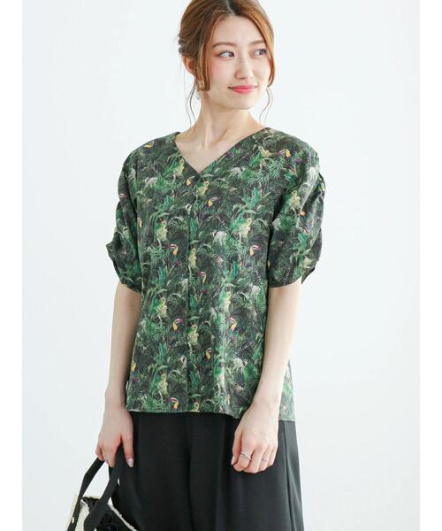 Te chichi（テチチ）の「リバティプリントシャーリングブラウス(Tou-can Hide)（シャツ/ブラウス・レディース・ブルー/カーキ・ﾌﾘ-）」の16枚目の写真