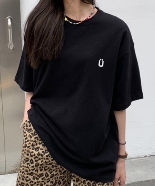 SHEENA(シーナ)の「綿100%、バックロゴルーズTシャツ(Tシャツ/カットソー・レディース・ホワイト/ブラック・M)」の10枚目の写真