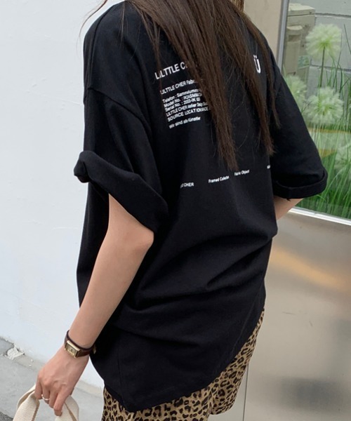 SHEENA(シーナ)の「綿100%、バックロゴルーズTシャツ(Tシャツ/カットソー・レディース・ホワイト/ブラック・M)」の15枚目の写真