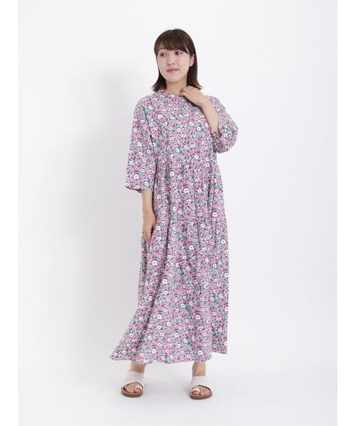 sm2rhythm（サマンサモスモスリズム）の「花柄ワンピース（ワンピース・レディース・グリーン/ピンク/イエロー・F）」の4枚目の写真