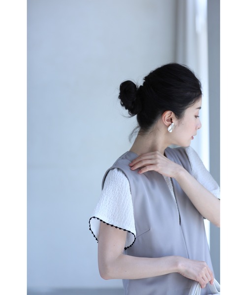 cawaii(カワイイ)の「可愛いピコレース刺繍袖のぽこぽこカットソートップス(Tシャツ/カットソー・レディース・ホワイト・FREE)」の10枚目の写真