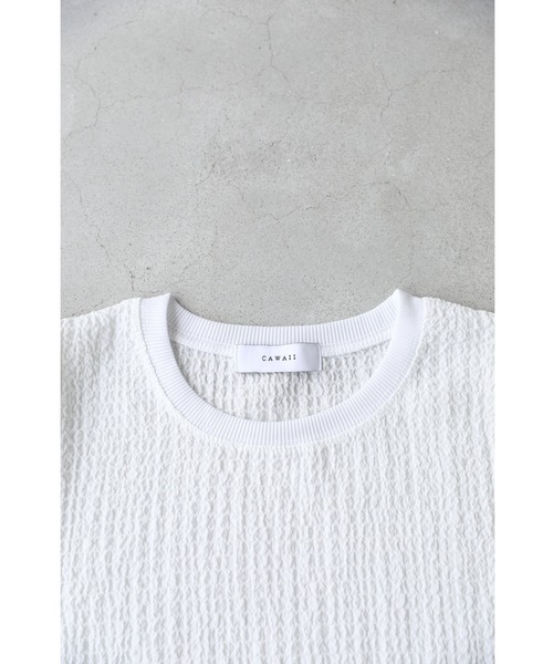 cawaii(カワイイ)の「可愛いピコレース刺繍袖のぽこぽこカットソートップス(Tシャツ/カットソー・レディース・ホワイト・FREE)」の12枚目の写真