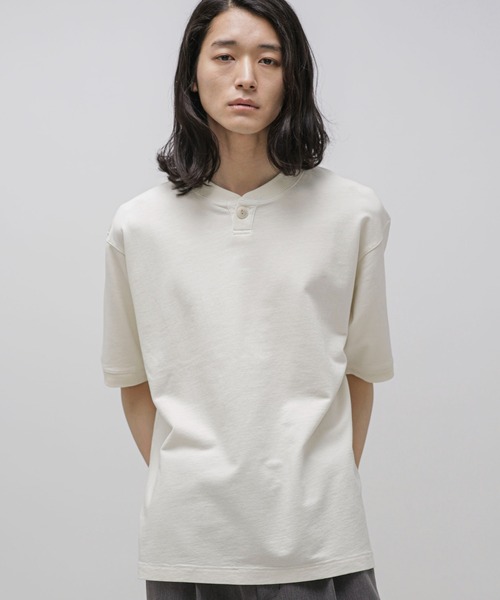 NANO universe(ナノユニバース)の「LB.03/フェードヘンリーネックカットソー(Tシャツ/カットソー・メンズ・スミクロ/オフホワイト/ダークオレンジ/ターコイズブルー・L/M/S)」の2枚目の写真