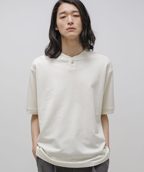 NANO universe(ナノユニバース)の「LB.03/フェードヘンリーネックカットソー(Tシャツ/カットソー・メンズ・スミクロ/オフホワイト/ダークオレンジ/ターコイズブルー・L/M/S)」の7枚目の写真
