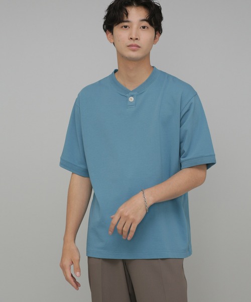 NANO universe(ナノユニバース)の「LB.03/フェードヘンリーネックカットソー(Tシャツ/カットソー・メンズ・スミクロ/オフホワイト/ダークオレンジ/ターコイズブルー・L/M/S)」の19枚目の写真