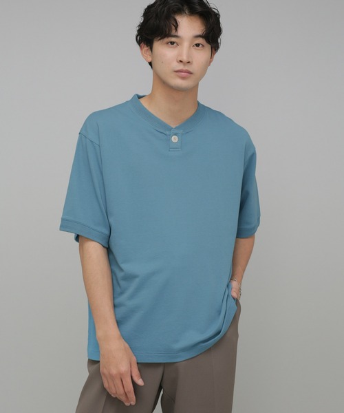 NANO universe(ナノユニバース)の「LB.03/フェードヘンリーネックカットソー(Tシャツ/カットソー・メンズ・スミクロ/オフホワイト/ダークオレンジ/ターコイズブルー・L/M/S)」の21枚目の写真