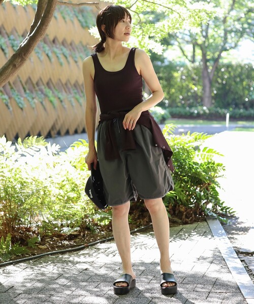 B:MING by BEAMS（ビーミングバイビームス）の「B:MING by BEAMS / ランド アンド ウォーター カップ付きインナー タンクトップ（タンクトップ・レディース・ブラウン/セージグリーン・FREE）」の5枚目の写真