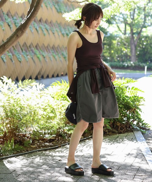 B:MING by BEAMS（ビーミングバイビームス）の「B:MING by BEAMS / ランド アンド ウォーター カップ付きインナー タンクトップ（タンクトップ・レディース・ブラウン/セージグリーン・FREE）」の9枚目の写真