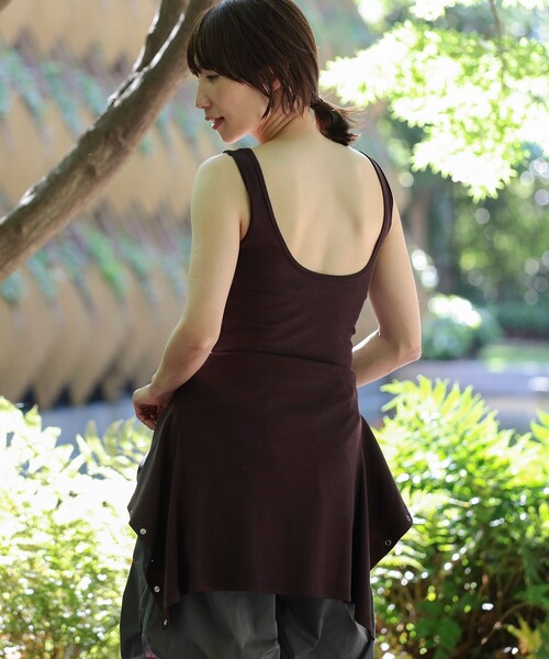 B:MING by BEAMS（ビーミングバイビームス）の「B:MING by BEAMS / ランド アンド ウォーター カップ付きインナー タンクトップ（タンクトップ・レディース・ブラウン/セージグリーン・FREE）」の7枚目の写真