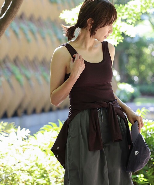 B:MING by BEAMS（ビーミングバイビームス）の「B:MING by BEAMS / ランド アンド ウォーター カップ付きインナー タンクトップ（タンクトップ・レディース・ブラウン/セージグリーン・FREE）」の13枚目の写真