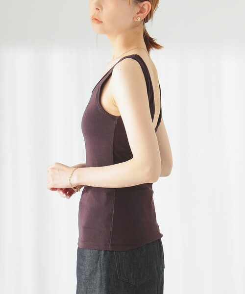 B:MING by BEAMS（ビーミングバイビームス）の「B:MING by BEAMS / ランド アンド ウォーター カップ付きインナー タンクトップ（タンクトップ・レディース・ブラウン/セージグリーン・FREE）」の19枚目の写真