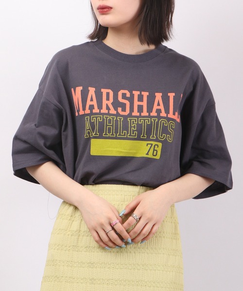 spiritoso（スピリトーゾ）の「spiritoso Marshall ロゴプリント 半袖Tシャツ（Tシャツ/カットソー・レディース・グレー/ホワイト/スミクロ/レモンイエロー・F）」の3枚目の写真