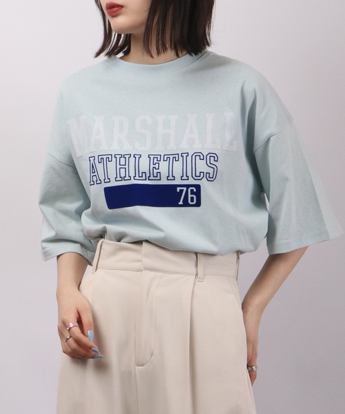 spiritoso（スピリトーゾ）の「spiritoso Marshall ロゴプリント 半袖Tシャツ（Tシャツ/カットソー・レディース・グレー/ホワイト/スミクロ/レモンイエロー・F）」の16枚目の写真
