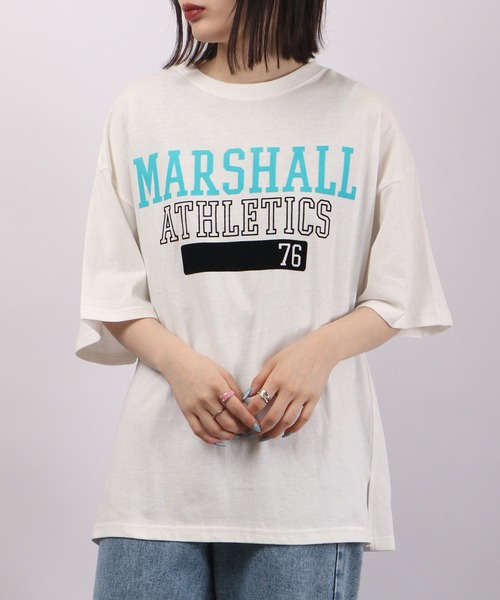 spiritoso（スピリトーゾ）の「spiritoso Marshall ロゴプリント 半袖Tシャツ（Tシャツ/カットソー・レディース・グレー/ホワイト/スミクロ/レモンイエロー・F）」の7枚目の写真
