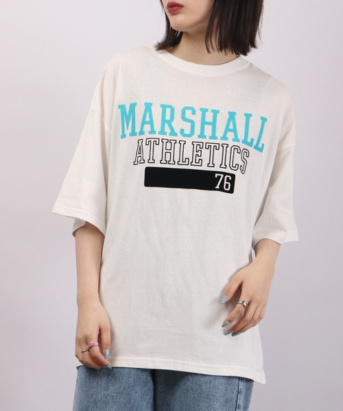 spiritoso（スピリトーゾ）の「spiritoso Marshall ロゴプリント 半袖Tシャツ（Tシャツ/カットソー・レディース・グレー/ホワイト/スミクロ/レモンイエロー・F）」の8枚目の写真