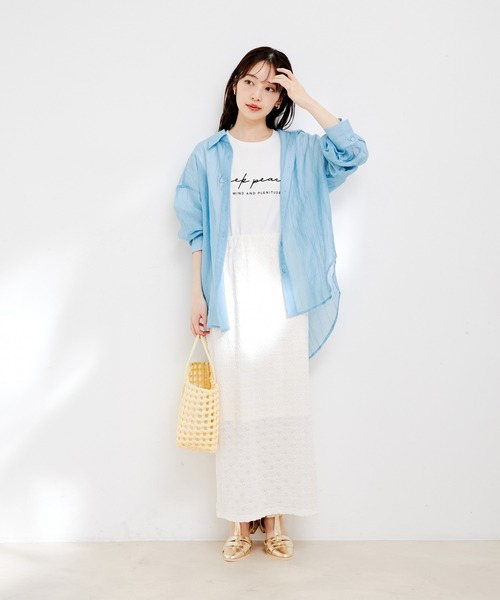 VIS(ビス)の「袖スリットシアーシャツ(シャツ/ブラウス・レディース・ピンク/ホワイト系その他/サックスブルー・FREE)」の13枚目の写真