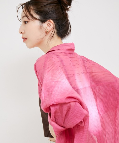 VIS(ビス)の「袖スリットシアーシャツ(シャツ/ブラウス・レディース・ピンク/ホワイト系その他/サックスブルー・FREE)」の17枚目の写真