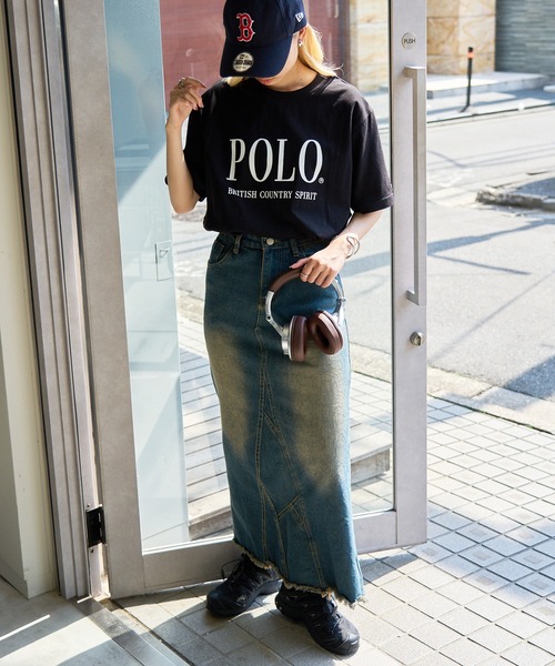 POLO BCS（ポロ ビーシーエス）の「【POLO BCS】Classic POLO print Tee  クラシックポロ プリント&ワンポイント刺繍 セミオーバーサイズ メンズ＆レディースサイズ展開（Tシャツ/カットソー・レディース・ブラック/ネイビー/ホワイト/ホワイト系その他3/ホワイト系その他2/グリーン/ピンク/ブラック系その他2・XS/S/M/L/XL）」の22枚目の写真