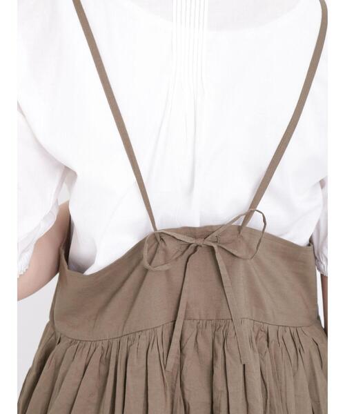 Samansa Mos2（サマンサ モスモス）の「インドコットン後ろリボンキャミワンピース（ワンピース・レディース・パープル/オフホワイト/グリーン/チャコールグレー/ブラウン・F）」の16枚目の写真