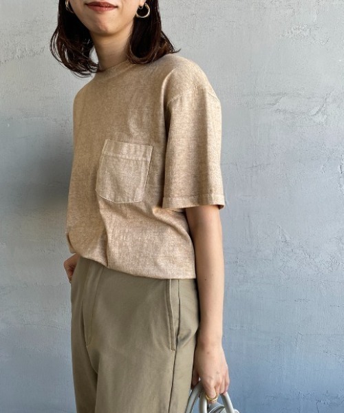 Good On（グッドオン）の「[GOOD ON/グッドオン] ショートスリーブ ポケットTシャツ（Tシャツ/カットソー・レディース・キャメル/ブラック/ダークグリーン/パープル/サックスブルー/イエロー/チャコールグレー/ライトグレー・M/L）」の8枚目の写真