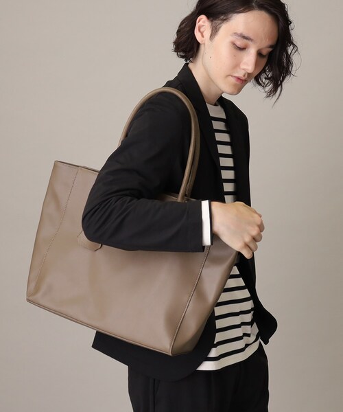 THE SHOP TK （ザ ショップ ティーケー ）の「◆【PC/A4ファイル収納可】フェイクレザートートバッグ（トートバッグ・メンズ・ネイビー/ブラウン系/ブラック・00）」の12枚目の写真