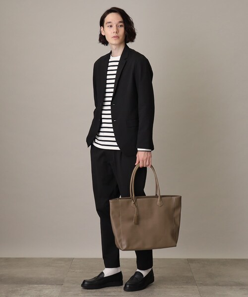 THE SHOP TK （ザ ショップ ティーケー ）の「◆【PC/A4ファイル収納可】フェイクレザートートバッグ（トートバッグ・メンズ・ネイビー/ブラウン系/ブラック・00）」の14枚目の写真