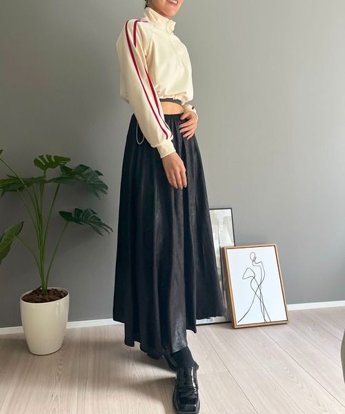 Jewelobe（ジュエローブ）の「ハーフジップラインスリーブクロップドスウェット（Tシャツ/カットソー・レディース・杢グレー/アイボリー/ブラック・FREE）」の10枚目の写真