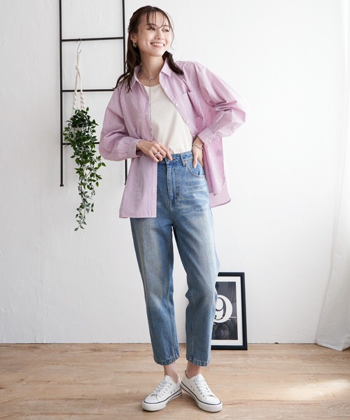 ikka(イッカ)の「ストライプ長袖シャツ(シャツ/ブラウス・レディース・ピンク/グレー/ネイビー・M/S/L)」の14枚目の写真