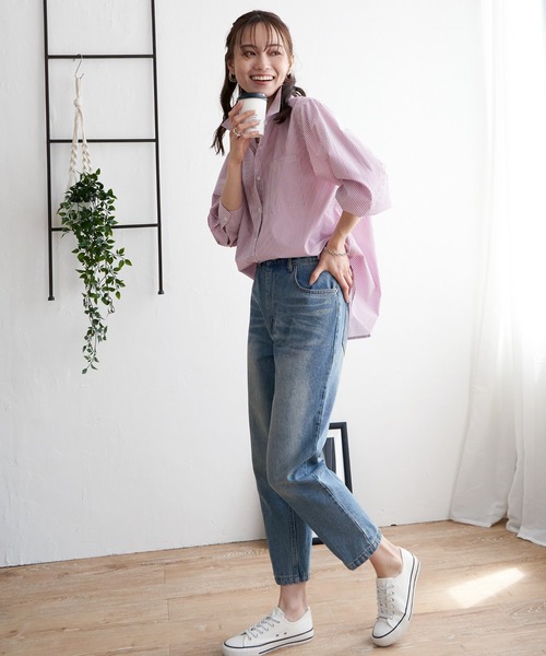ikka(イッカ)の「ストライプ長袖シャツ(シャツ/ブラウス・レディース・ピンク/グレー/ネイビー・M/S/L)」の16枚目の写真