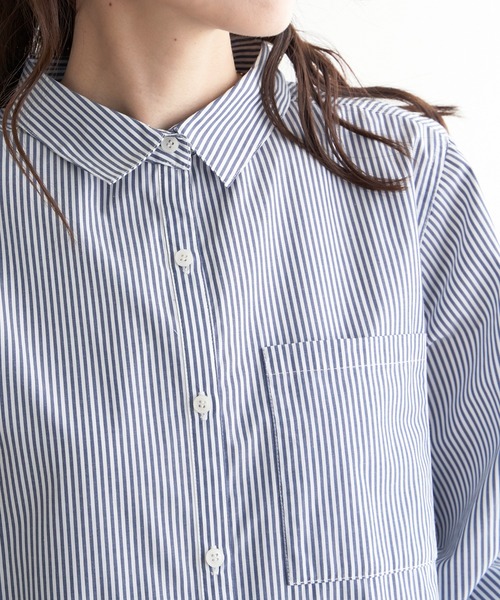 ikka(イッカ)の「ストライプ長袖シャツ(シャツ/ブラウス・レディース・ピンク/グレー/ネイビー・M/S/L)」の11枚目の写真