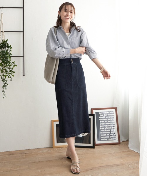 ikka(イッカ)の「ストライプ長袖シャツ(シャツ/ブラウス・レディース・ピンク/グレー/ネイビー・M/S/L)」の12枚目の写真