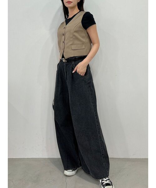 dazzlin（ダズリン）の「ショートコンパクトベストトップス（ベスト・レディース・ベージュ/ブラウン・FREE）」の10枚目の写真