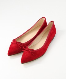 スエードポインテッドバレエシューズ