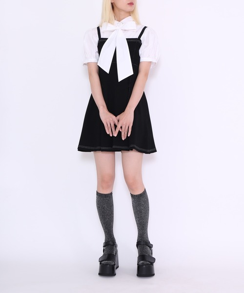 PUNYUS(プニュズ)の「ステッチフレアミニワンピース(ワンピース・レディース・ブラック・2/4/3/1)」の22枚目の写真