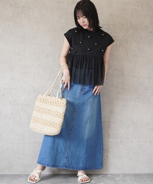 SELECT LEVERY(セレクトリベリー)の「バックプリーツデニムロングスカート(デニムスカート・レディース・ブルー/ネイビー/ワンウォッシュ・LARGE/MEDIUM/X-LARGE/SMALL)」の21枚目の写真
