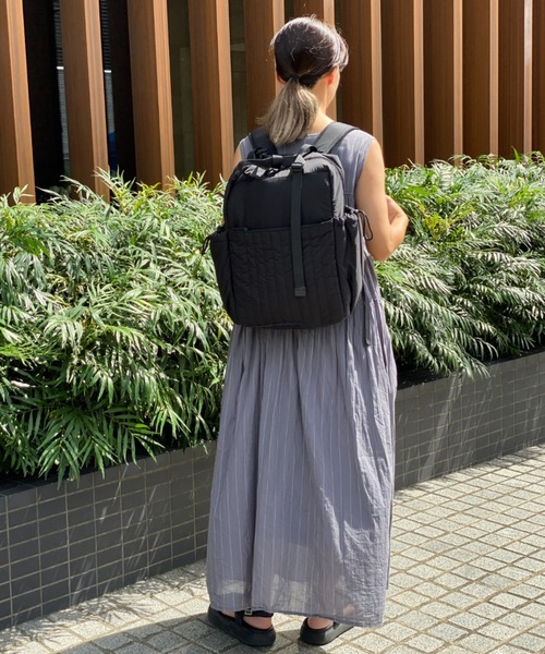 SOLPRESA（ソルプレーサ）の「【リニューアル】弱撥水加工１２ポケット付き軽量3WAY キルティングマザーズリュック（マザーズバッグ・レディース・ブラック/カーキ/ホワイト/チャコールグレー/グレイッシュベージュ・ONE SIZE）」の13枚目の写真