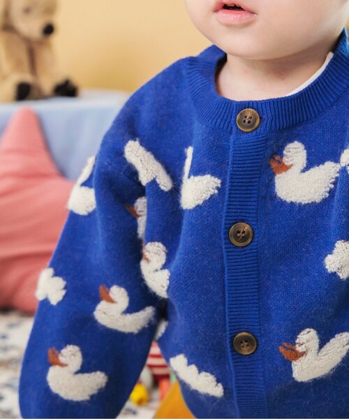 BREEZE(ブリーズ)の「アニマルジャガードベビーカーディガン(その他ベビーウェア・キッズ・ブルー/マスタード/ブラウン・70/80/90)」の8枚目の写真