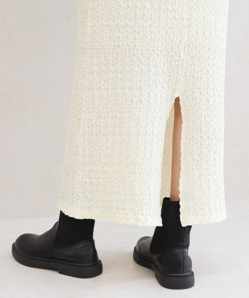 Social GIRL（ソーシャルガール）の「バックスリットジャガードロングスカート（スカート・レディース・ブラック/オフホワイト/ブルー/ベージュ・M）」の22枚目の写真