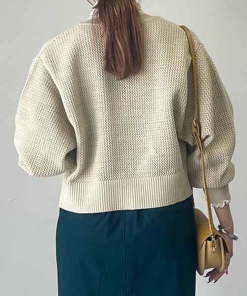 un dix cors（アンディコール）の「金釦ラウンドネックショートカーディガン（カーディガン/ボレロ・レディース・アイボリー/ブラック/ホワイト/レッド・FREE）」の22枚目の写真