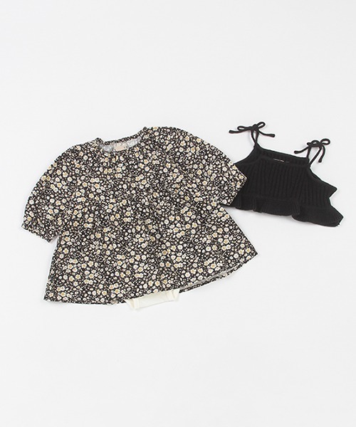 petit main（プティマイン）の「【リンク】ニットビスチェ付きワンピース（アンサンブル・キッズ・ブラック/ライトピンク・70cm/80ｃｍ）」の4枚目の写真