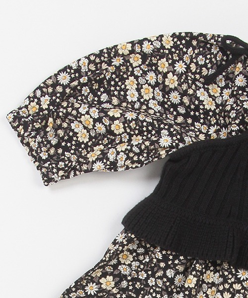 petit main（プティマイン）の「【リンク】ニットビスチェ付きワンピース（アンサンブル・キッズ・ブラック/ライトピンク・70cm/80ｃｍ）」の6枚目の写真