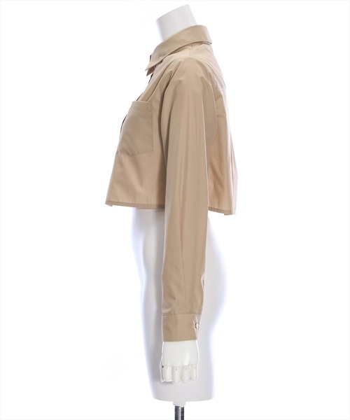 clear（クリア）の「クロップド丈シャツ[骨格ウェーブ]≪2024SS≫（シャツ/ブラウス・レディース・ベージュ/ブルー/ネイビー系/オフホワイト/ピンクベージュ/ピンク/ダークブラウン・F）」の9枚目の写真