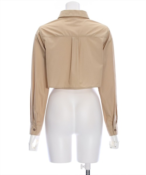 clear（クリア）の「クロップド丈シャツ[骨格ウェーブ]≪2024SS≫（シャツ/ブラウス・レディース・ベージュ/ブルー/ネイビー系/オフホワイト/ピンクベージュ/ピンク/ダークブラウン・F）」の11枚目の写真