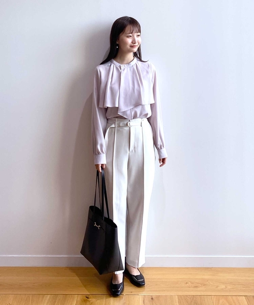 index（インデックス）の「◆ピンタックテーパードパンツ【ストレッチ/イージーアイロン/洗濯機洗い可】（その他パンツ・レディース・ダークオレンジ/アイボリー/ブラック・38/36/40/42）」の6枚目の写真