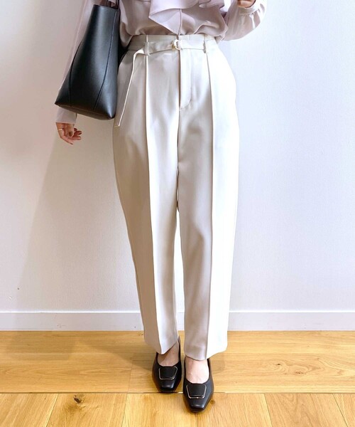 index（インデックス）の「◆ピンタックテーパードパンツ【ストレッチ/イージーアイロン/洗濯機洗い可】（その他パンツ・レディース・ダークオレンジ/アイボリー/ブラック・38/36/40/42）」の9枚目の写真