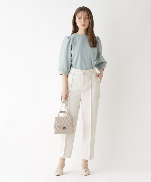 index（インデックス）の「◆ピンタックテーパードパンツ【ストレッチ/イージーアイロン/洗濯機洗い可】（その他パンツ・レディース・ダークオレンジ/アイボリー/ブラック・38/36/40/42）」の10枚目の写真