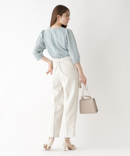 index（インデックス）の「◆ピンタックテーパードパンツ【ストレッチ/イージーアイロン/洗濯機洗い可】（その他パンツ・レディース・ダークオレンジ/アイボリー/ブラック・38/36/40/42）」の12枚目の写真