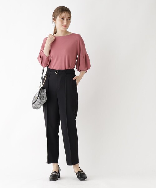 index（インデックス）の「◆ピンタックテーパードパンツ【ストレッチ/イージーアイロン/洗濯機洗い可】（その他パンツ・レディース・ダークオレンジ/アイボリー/ブラック・38/36/40/42）」の15枚目の写真