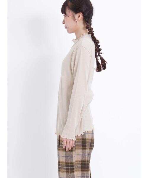 Samansa Mos2（サマンサ モスモス）の「シアーリブ配色メローカットソー（Tシャツ/カットソー・レディース・ピンク/グリーン/ブルー/チャコールグレー/キナリ/ベージュ・F）」の17枚目の写真