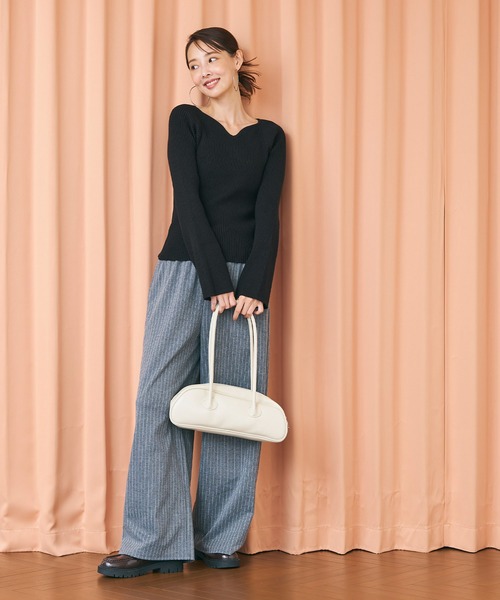 coca（coca）（コカ）の「ベルスリーブニットトップス（ニット/セーター・レディース・ブラック/アイボリー・L/M/S）」の9枚目の写真